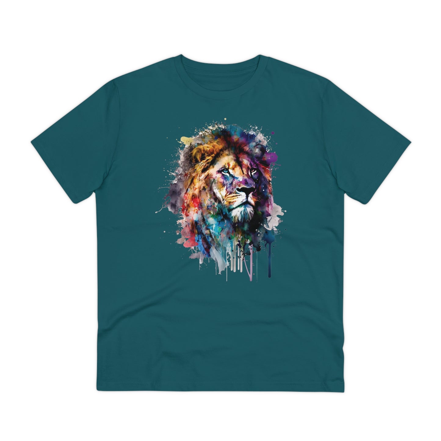 Majestic Lion T-Shirt in Watercolor Style - Unisex and Eco-Friendly Fashion Statement