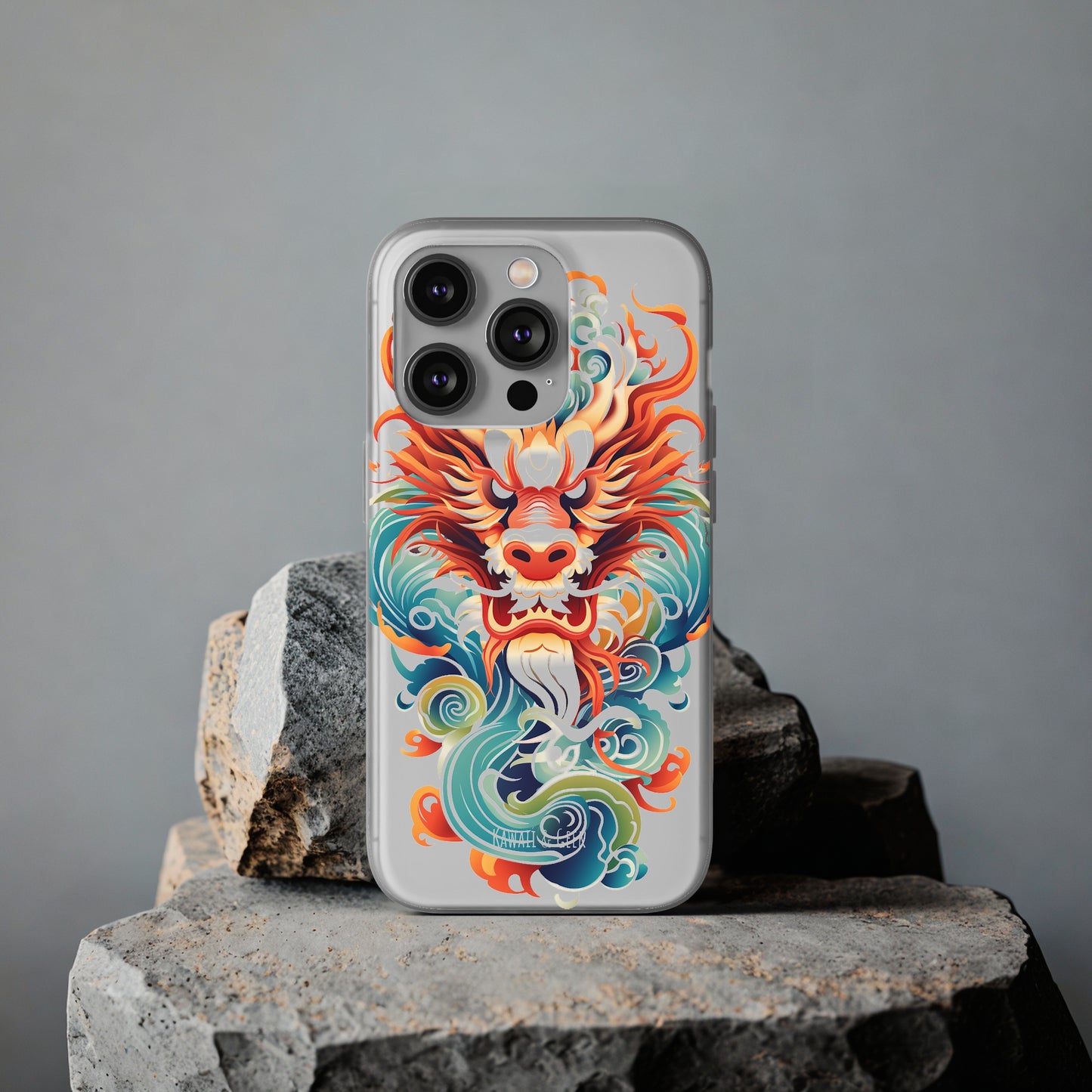 Chinese Ink Dragon Flexi Transparent Phone Case