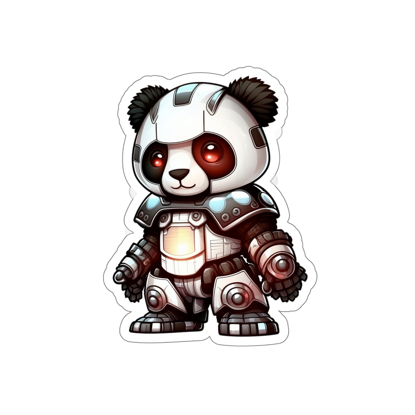 Sweet and Heroic Iron Man Panda Sticker - Ready to Defend Its Friends