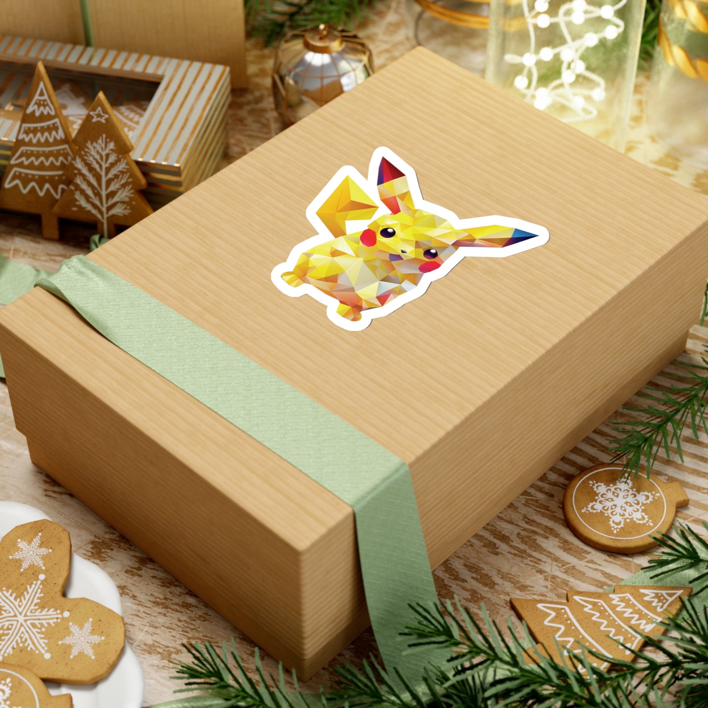 Pikachu Sticker - Electric Charm in Geometric Form