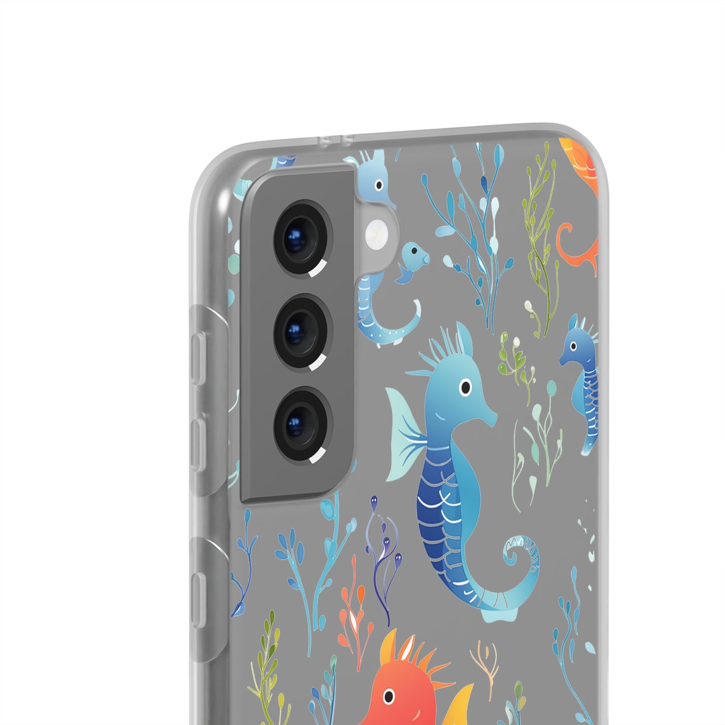 Underwater Seahorse Flexi Transparent phone Case : Dive into Cuteness!