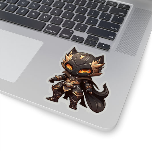 Sleek and Cunning Black Panther Fox Sticker - Strike Fear with this High-Tech Warrior