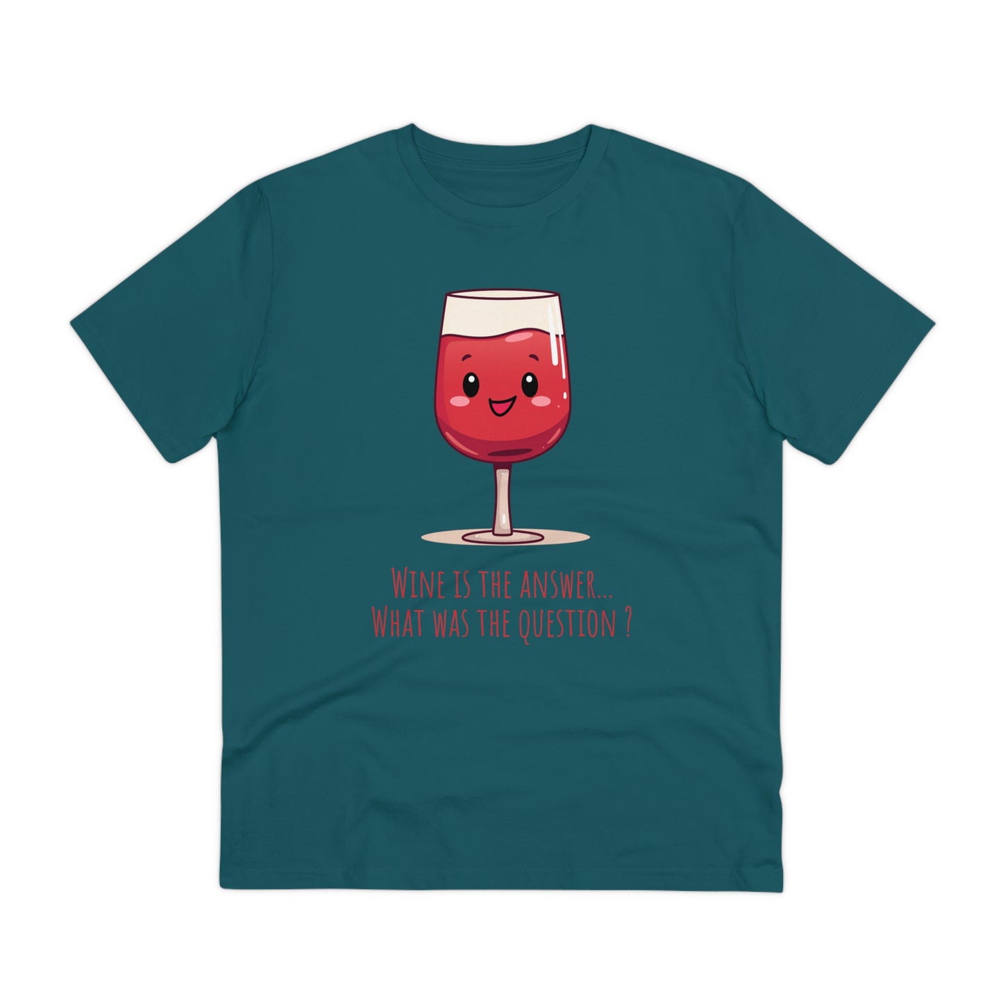 Eco-Friendly 'Wine is the Answer' T-Shirt - Cute Red Wine Design, Unisex