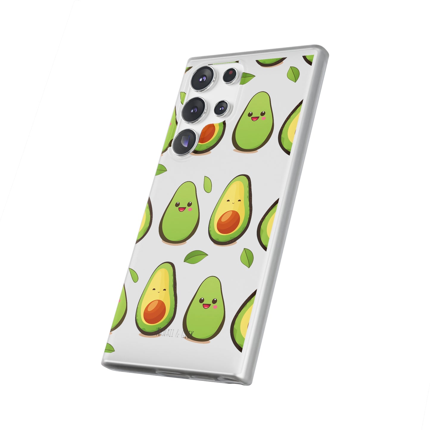 Cute Avocado Transparent Flexi Case: Perfect Blend of Style & Function