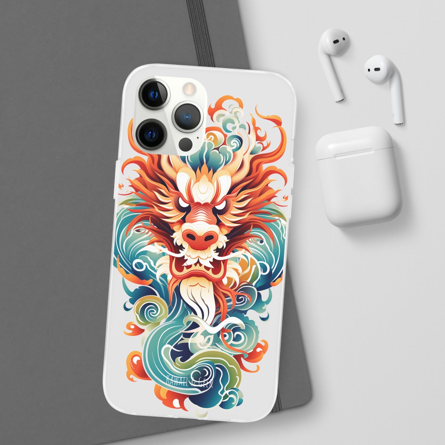 Chinese Ink Dragon Flexi Transparent Phone Case