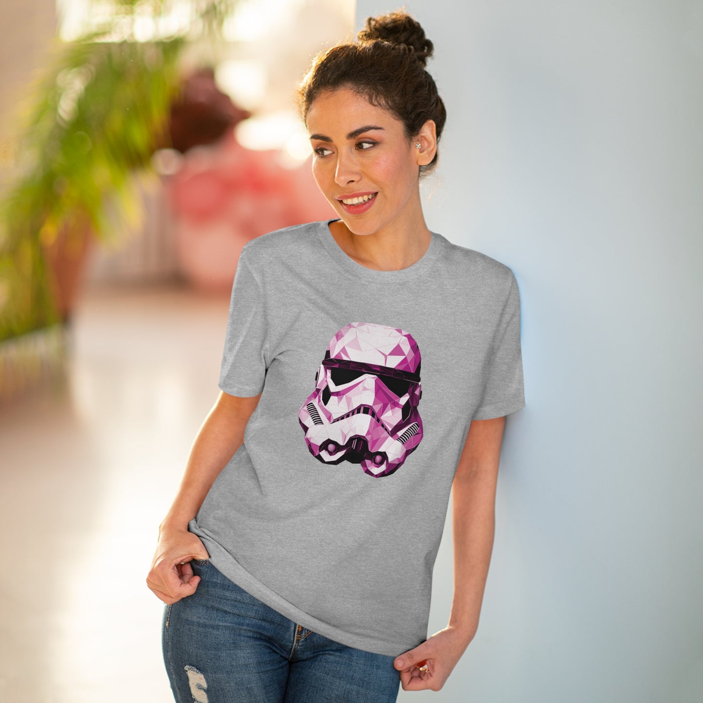 Stormtrooper Polygonal T-Shirt Pink Edition - Embrace Galactic Precision