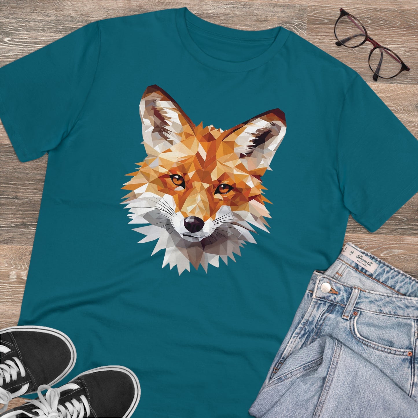 Fox Polygonal T-Shirt - Embrace Sly Charm