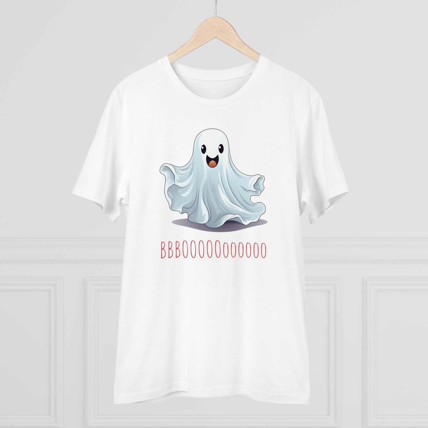 Cute "Booooooooo" Ghost Halloween Eco-Friendly Unisex T-shirt