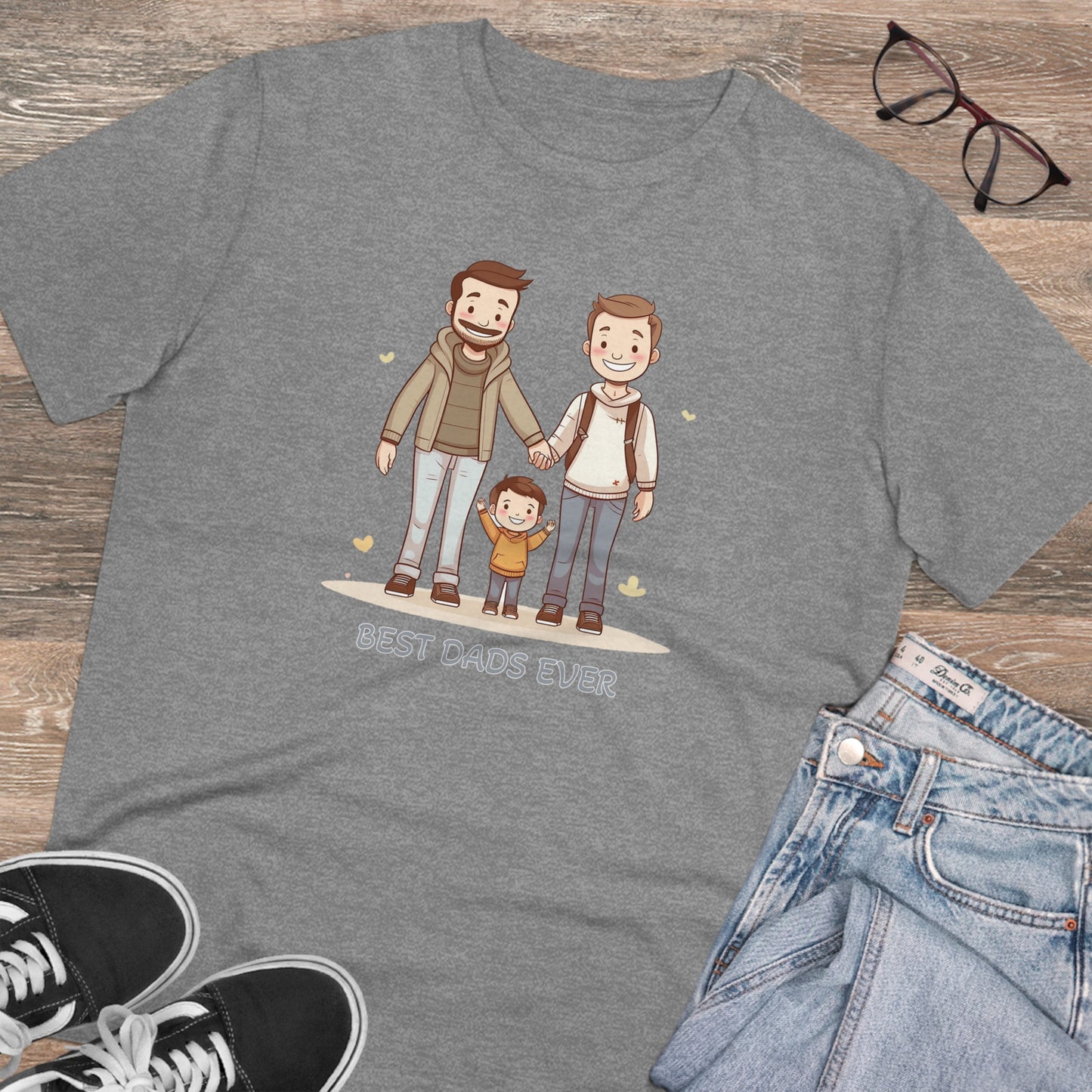 Best Dads Ever LGBT Father's Day T-Shirt - Celebrate Love, Family, and Sustainability