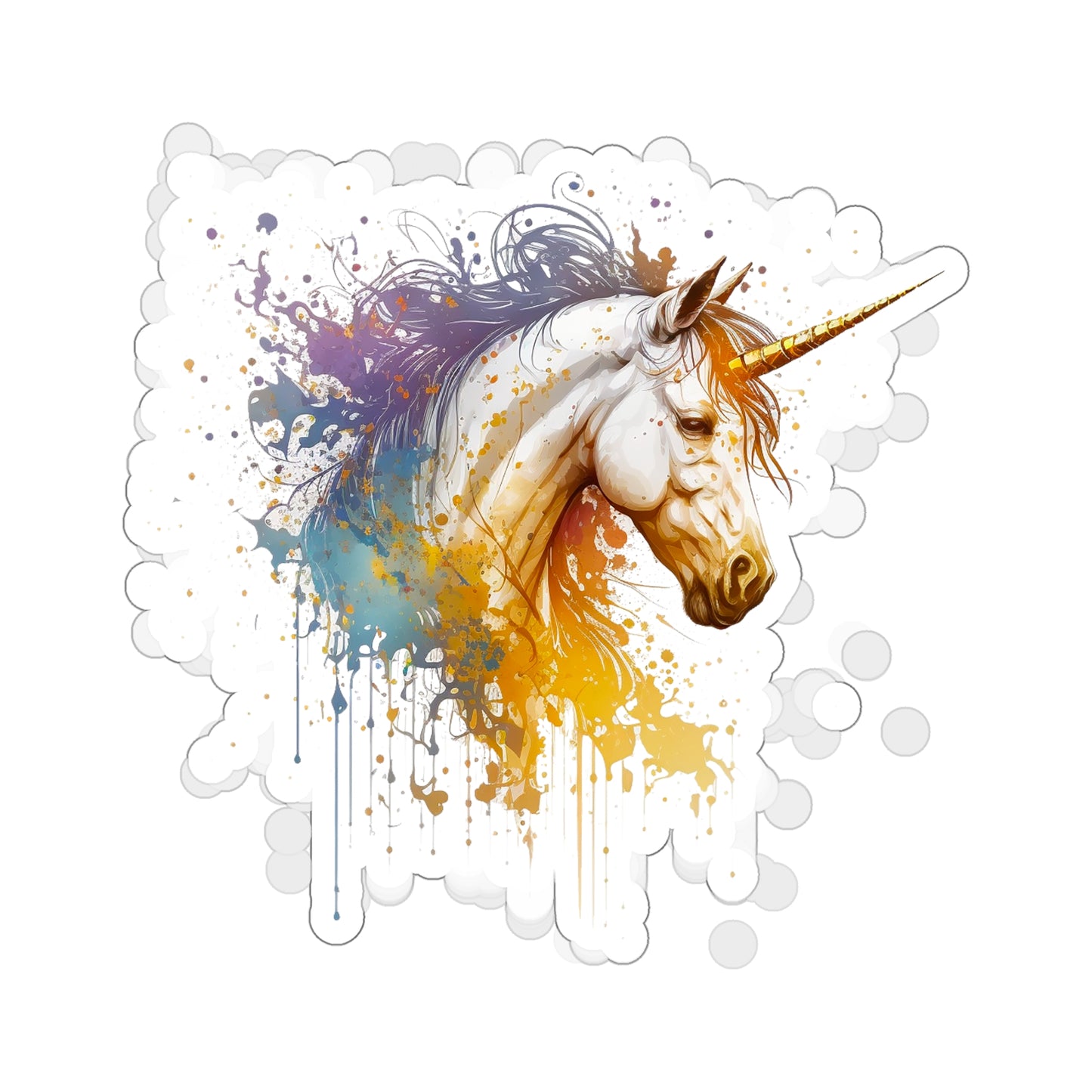 Watercolor Unicorn Sticker - Add Some Majestic and Poetic Style to Your Tech