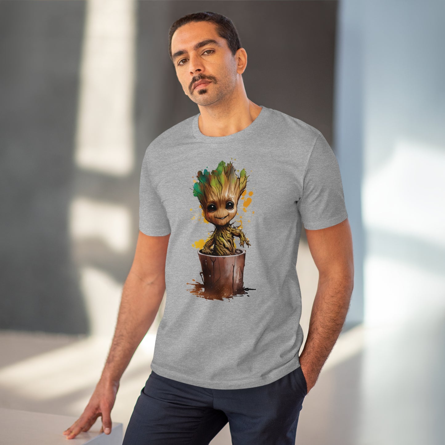 Eco-Friendly Baby Groot Watercolor Style Unisex T-Shirt - Add Some Fun and Sustainable Style to Your Wardrobe