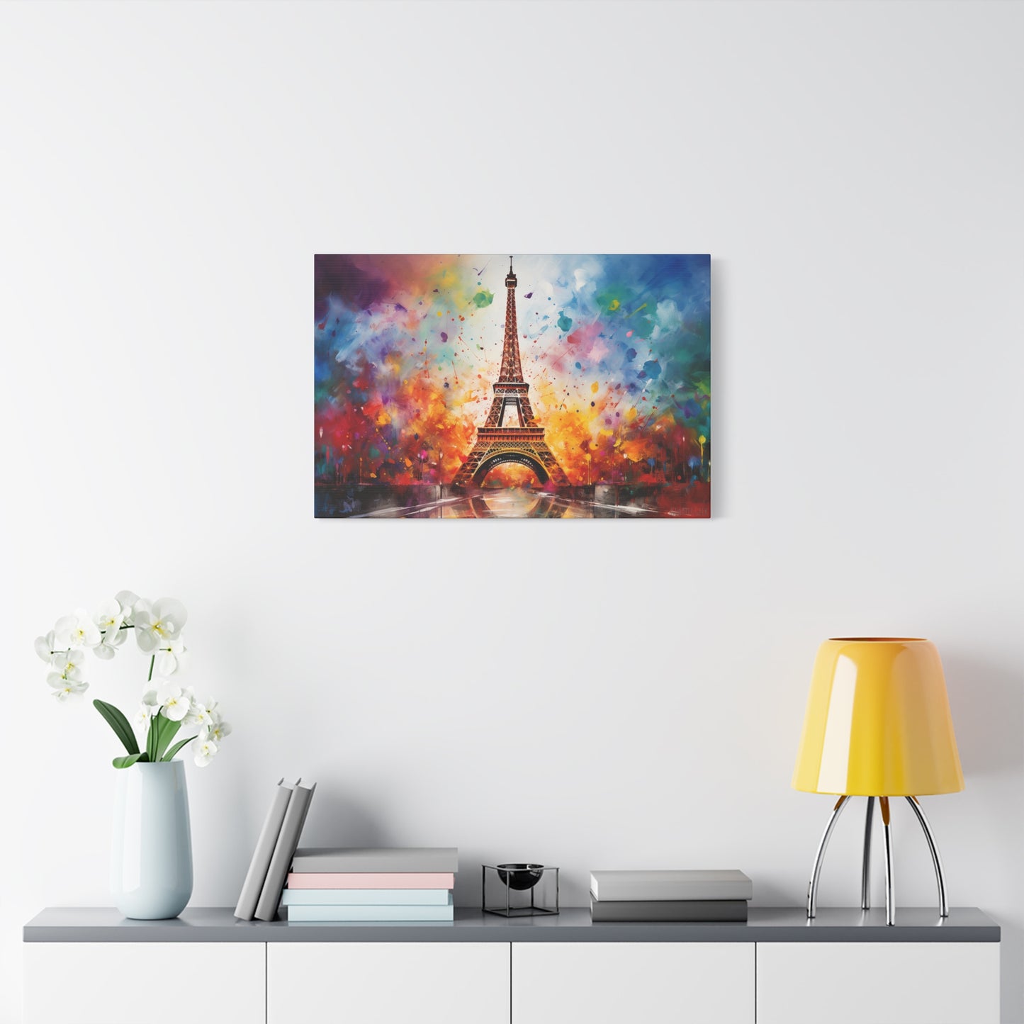 Colorful Eiffel Tower Premium Cotton Canvas for Paris Lovers