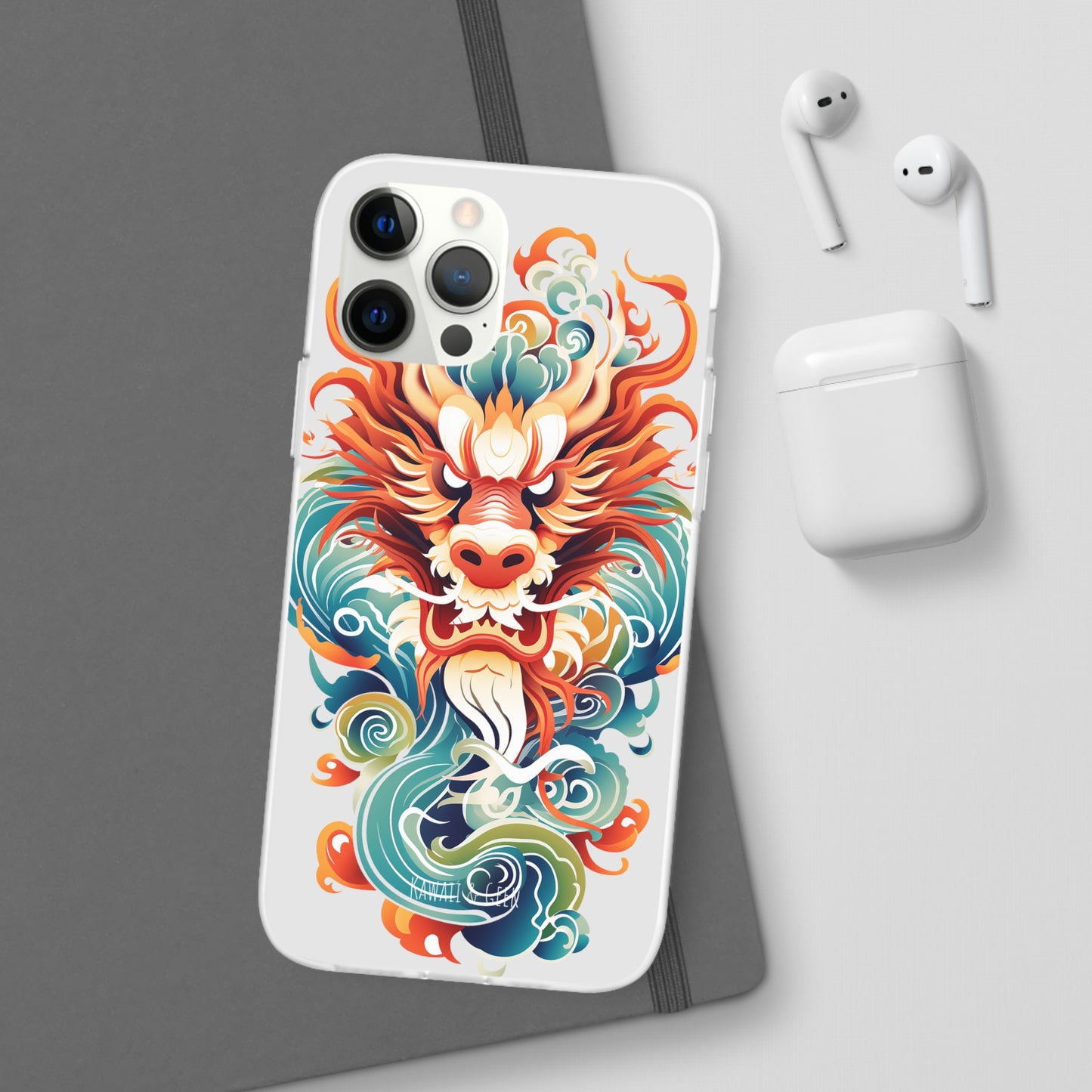 Chinese Ink Dragon Flexi Transparent Phone Case