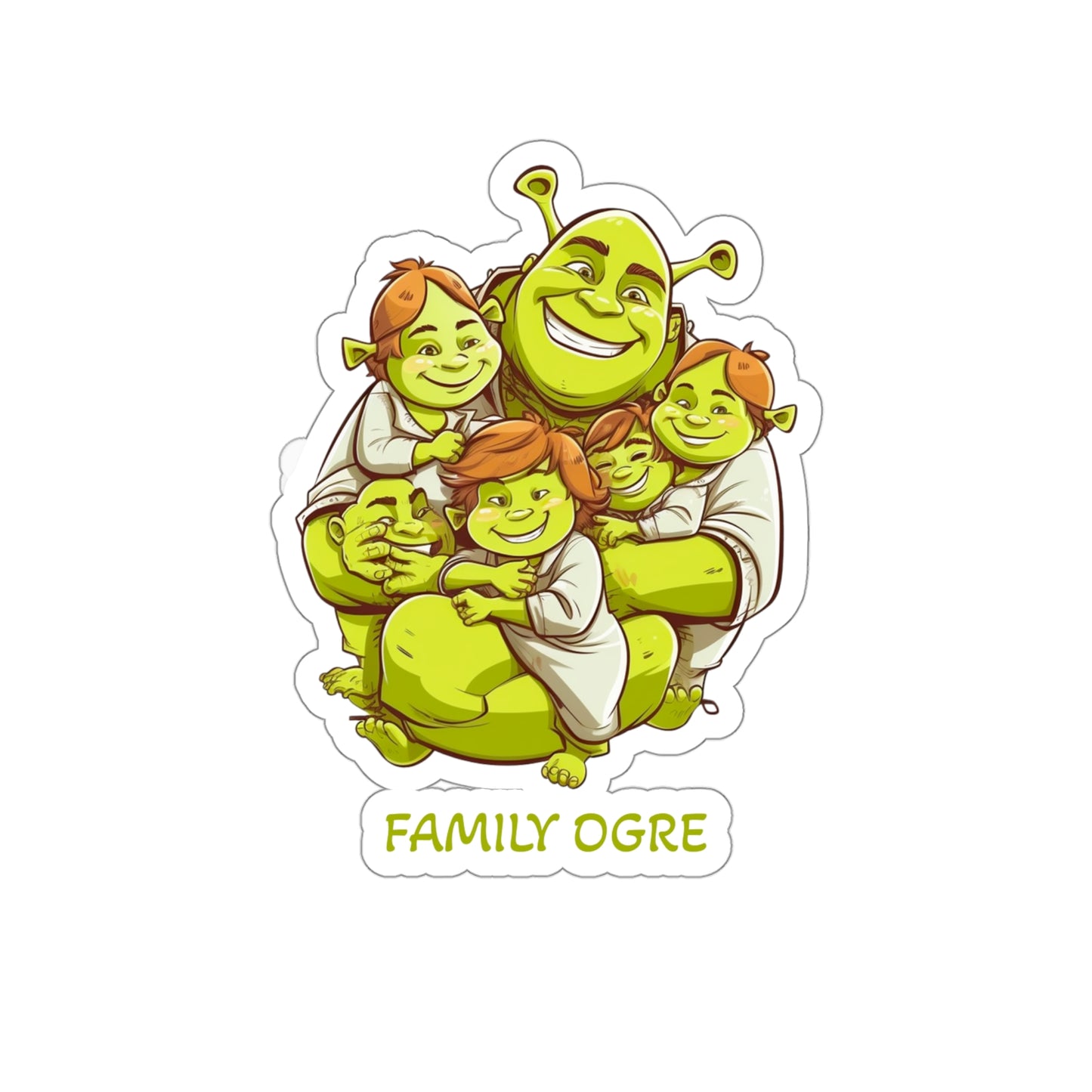 Family Ogre - Special Father's Day Sticker - Celebrate the Bond of Family with Cute Shrek and his Kids