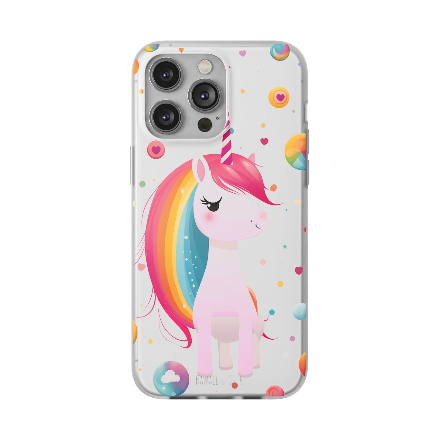 Kawaii Unicorn Flexi Transparent Phone Case