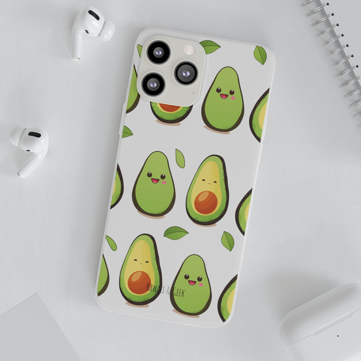 Cute Avocado Transparent Flexi Case: Perfect Blend of Style & Function