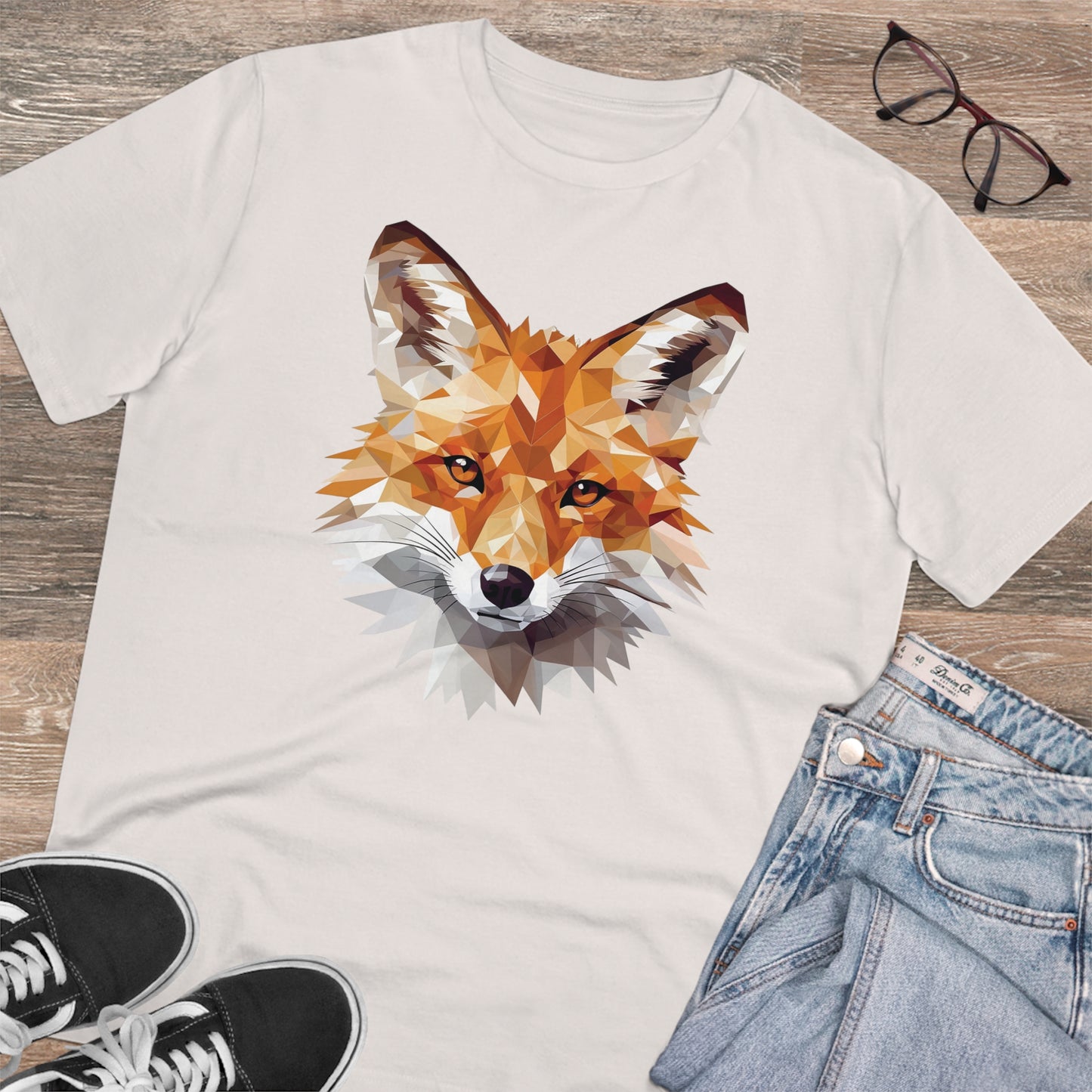 Fox Polygonal T-Shirt - Embrace Sly Charm