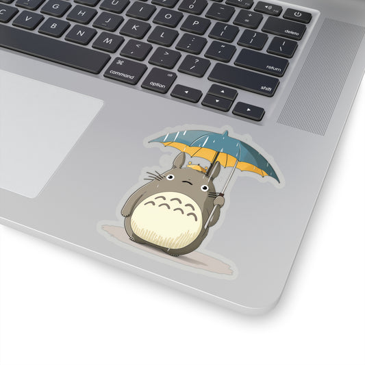 Cute Totoro under his umbrella Sticker - Add Some Adorable and Whimsical Style to Your Tech