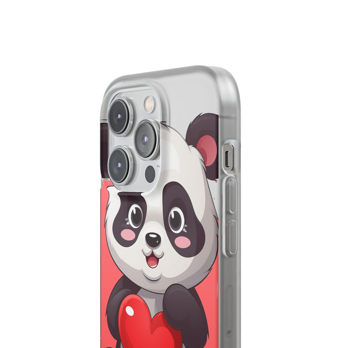 Valentine's Panda Heart Phone Case - Flexi & Semi-Transparent