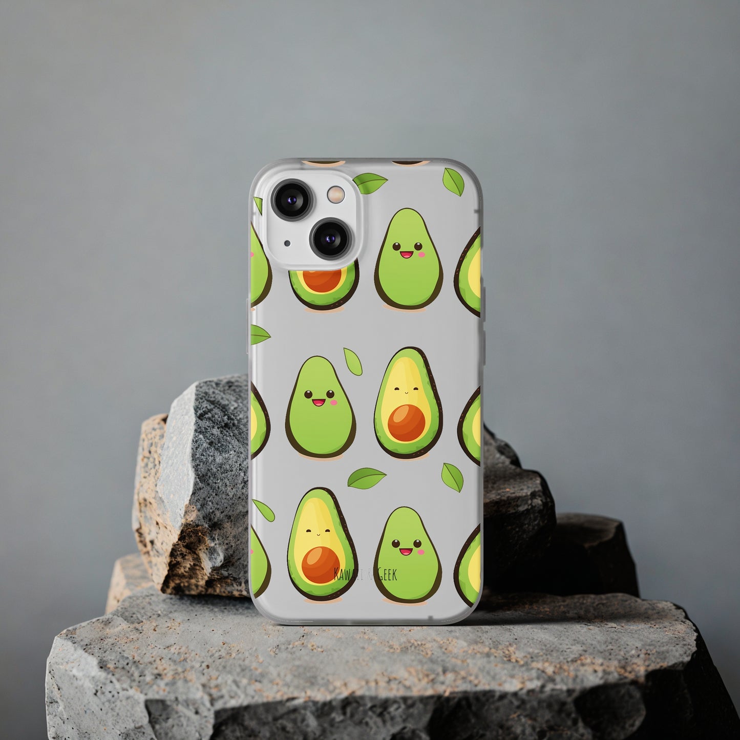 Cute Avocado Transparent Flexi Case: Perfect Blend of Style & Function