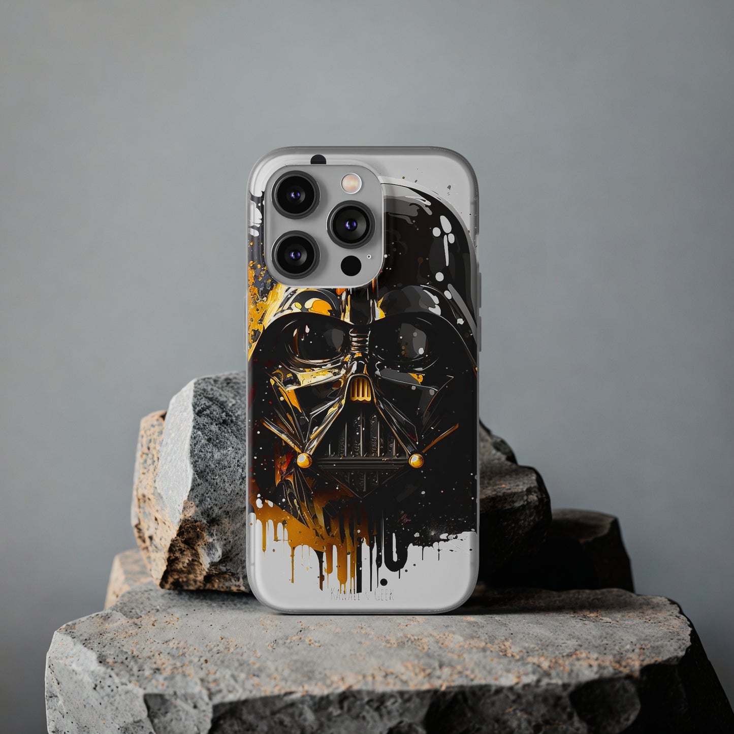 Darth Vader Gold and Black flexi phone Case - Protect Your Phone with Galactic and Artistic Style