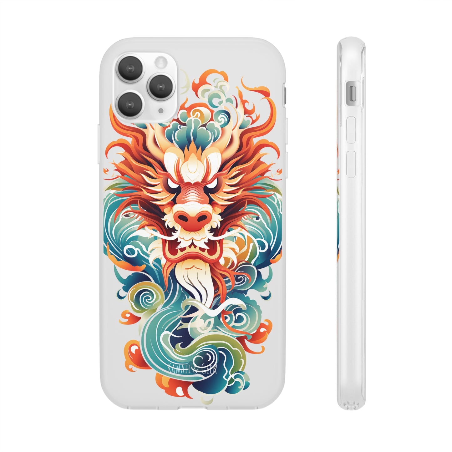 Chinese Ink Dragon Flexi Transparent Phone Case