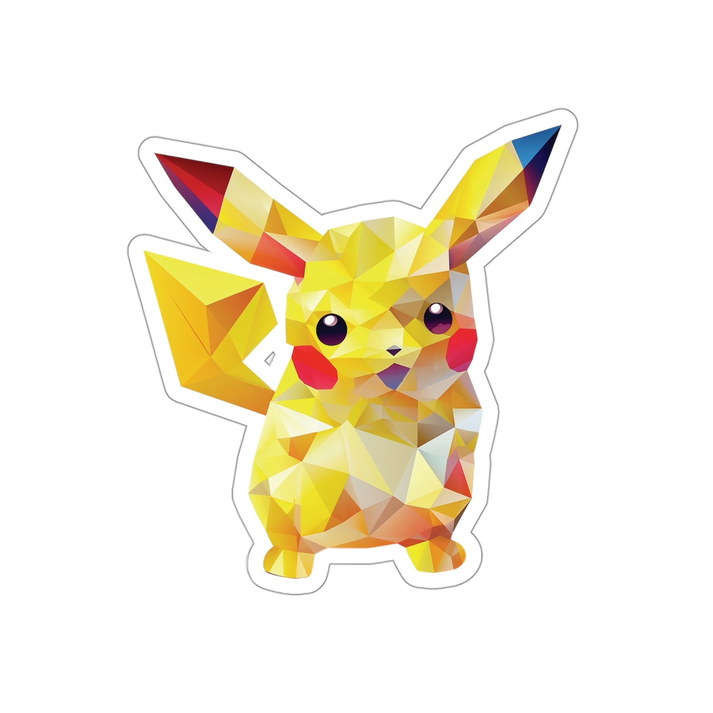 Pikachu Sticker - Electric Charm in Geometric Form