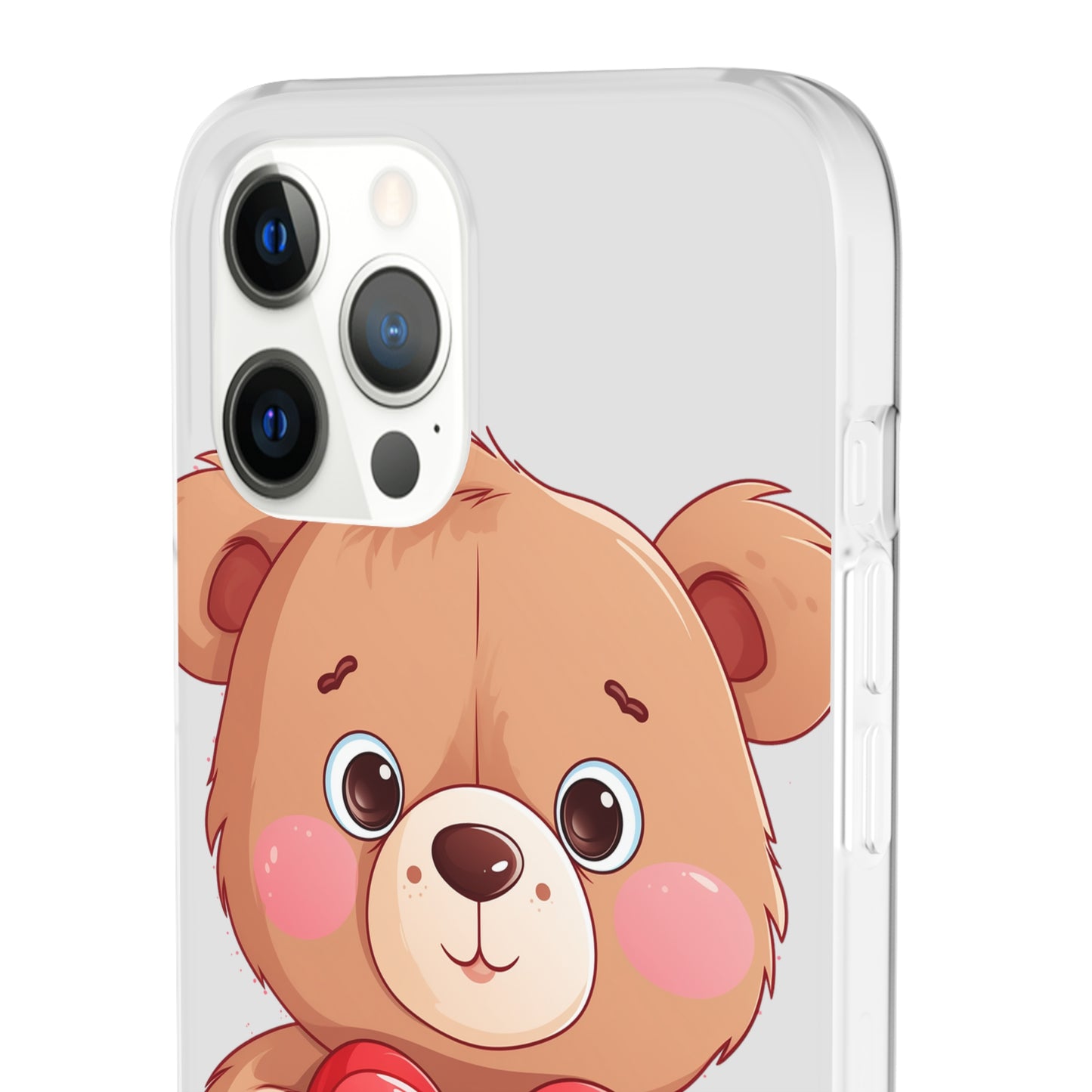 Teddy Bear Heart Phone Case - Flexi & Semi-Transparent - Valentine's Day