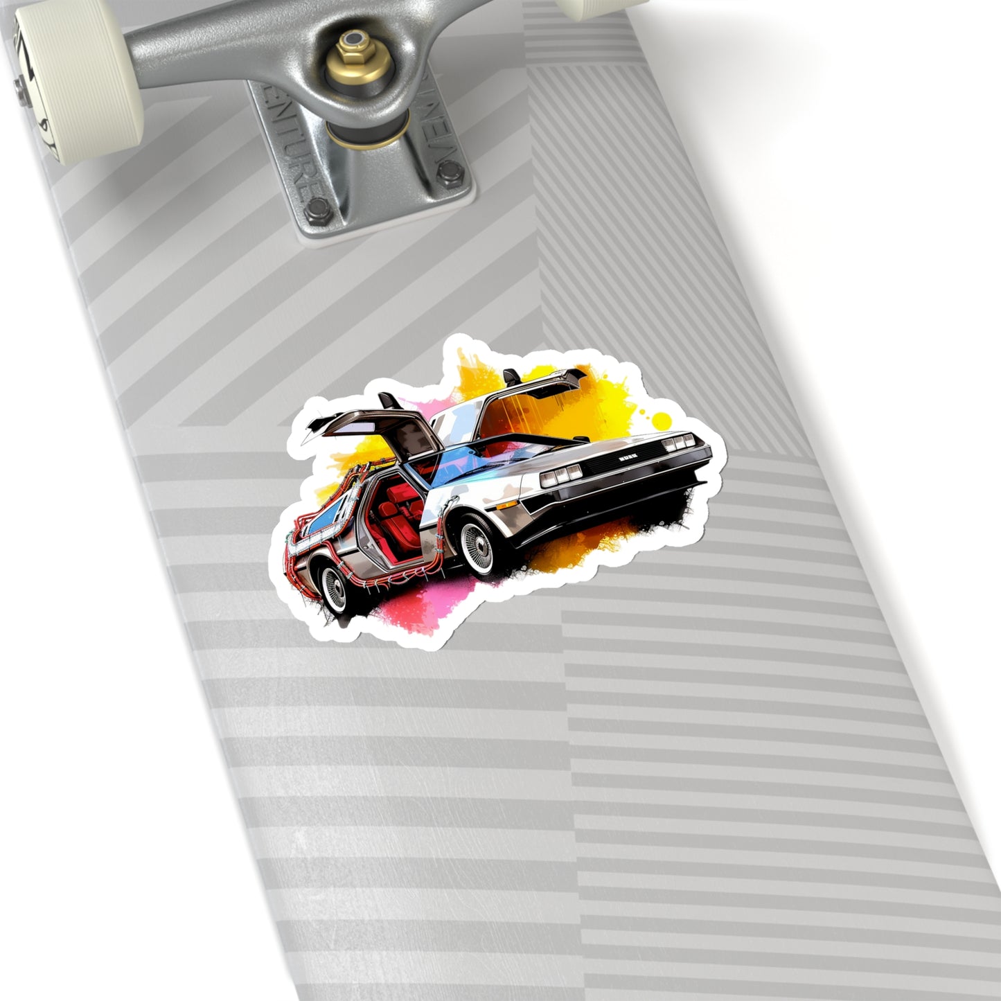 Colorful DeLorean Sticker - Celebrate Back to the Future with Vibrant Style