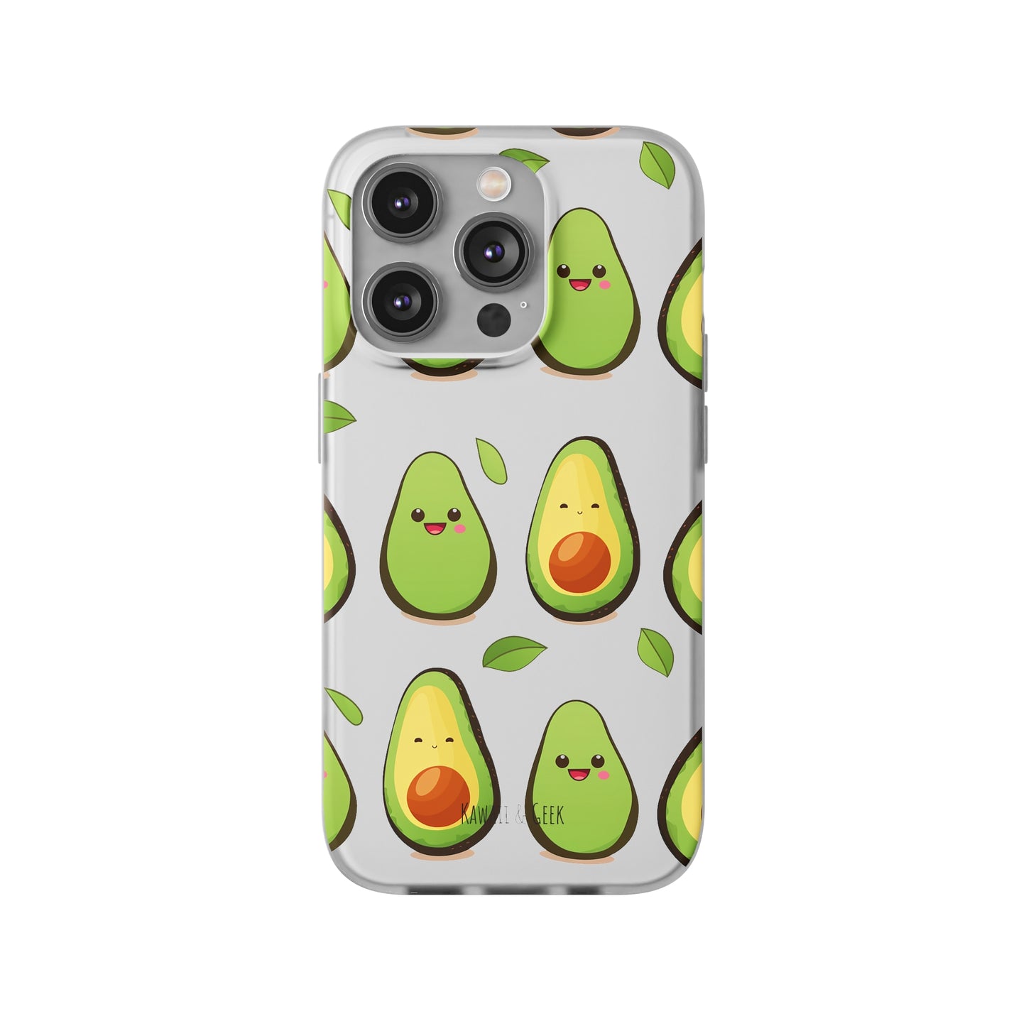 Cute Avocado Transparent Flexi Case: Perfect Blend of Style & Function