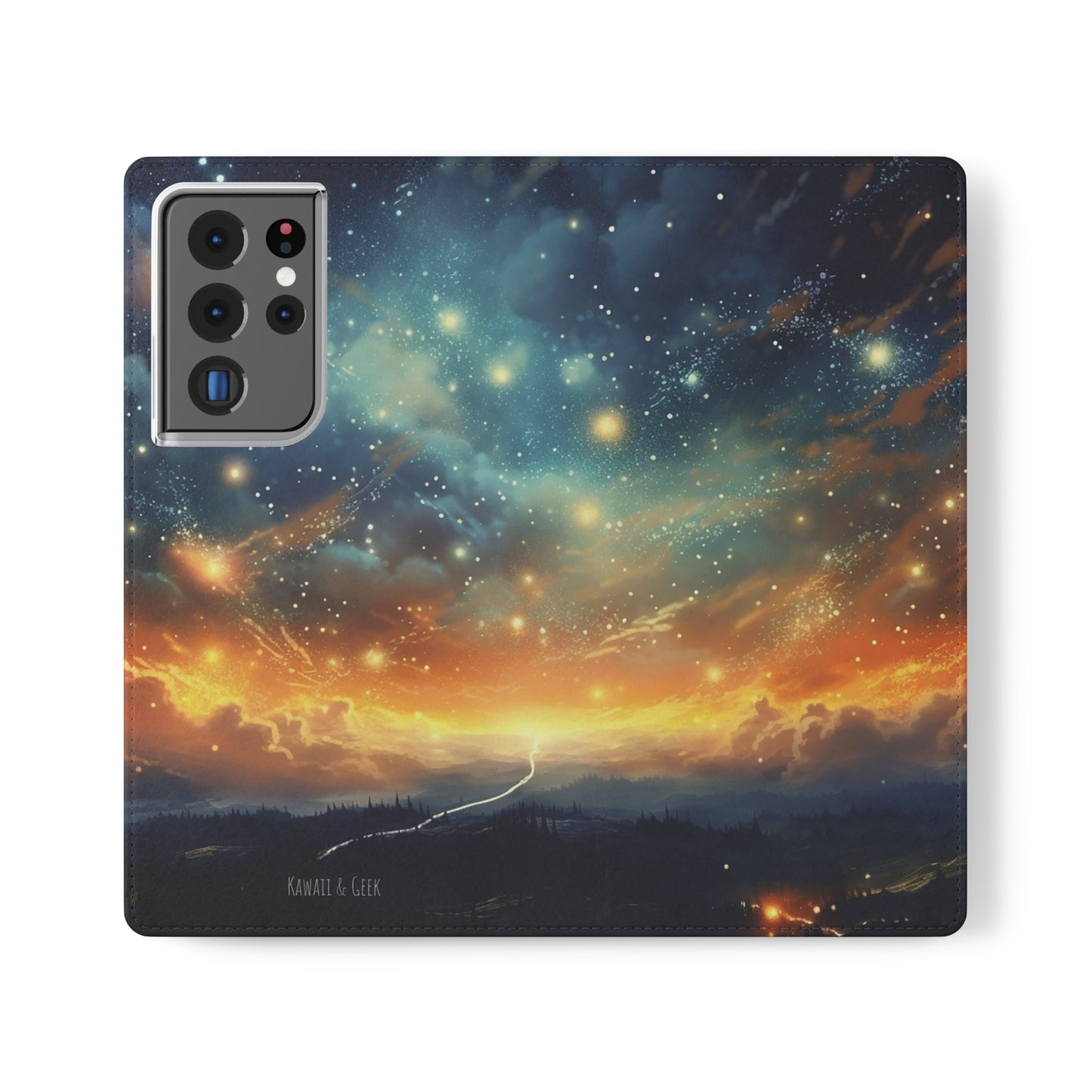 Wonderful Starry Night Flip Phone Case - Embrace the Beauty of the Night Sky