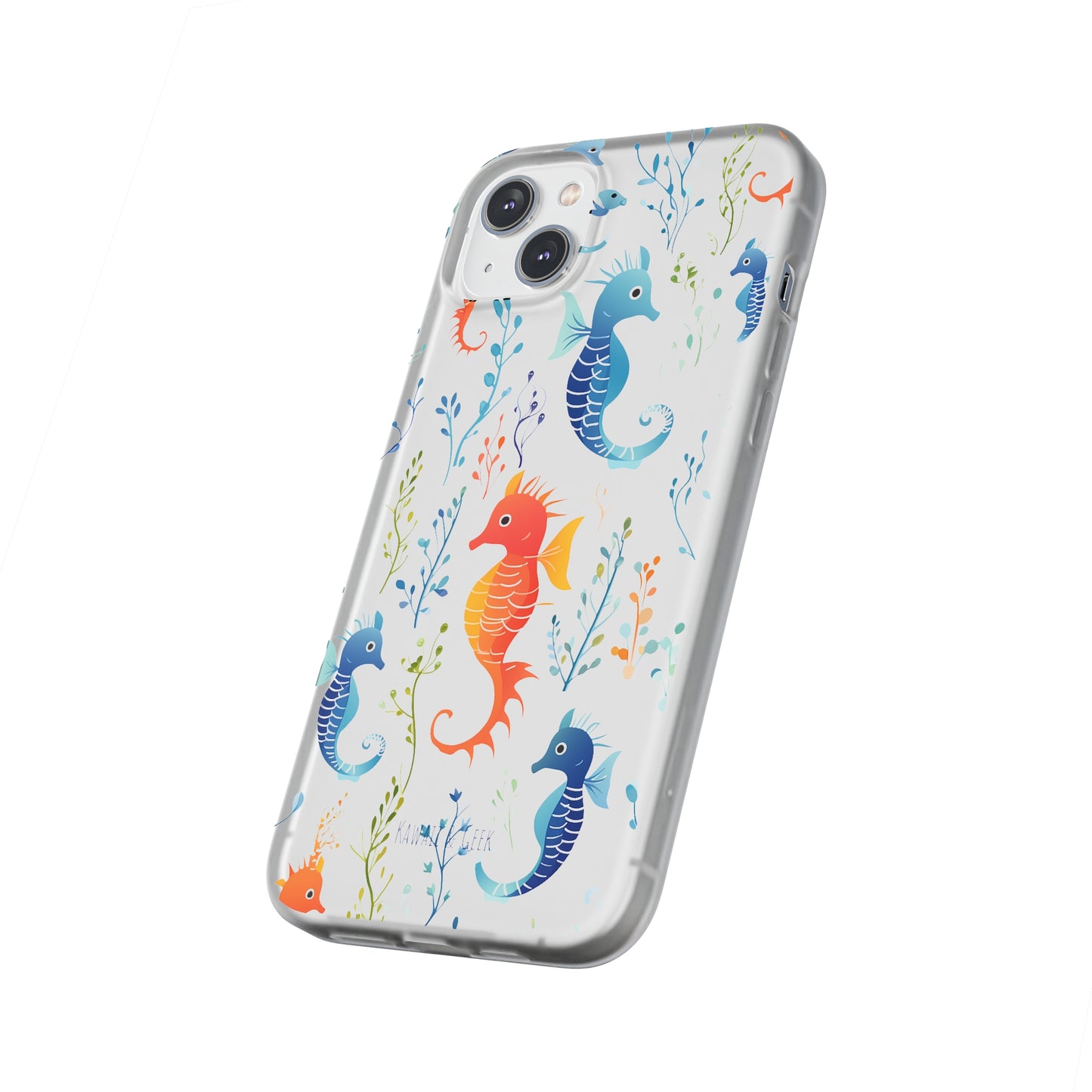 Underwater Seahorse Flexi Transparent phone Case : Dive into Cuteness!