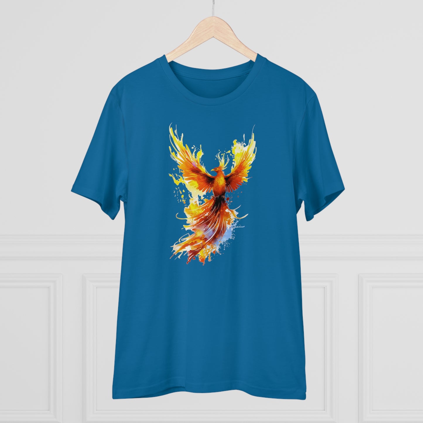 Burning Phoenix Watercolor T-Shirt - Unisex and Eco-Friendly Fashion with a Fiery Twist