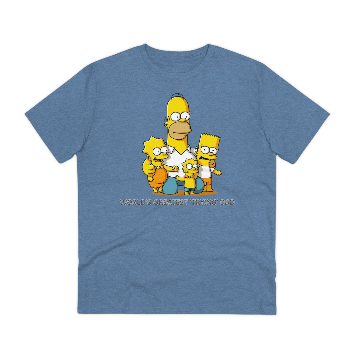 World's Greatest Trying Dad - Unisex Eco-Friendly T-Shirt - Celebrate Father's Day with Cute Homer Simpson and His Kids