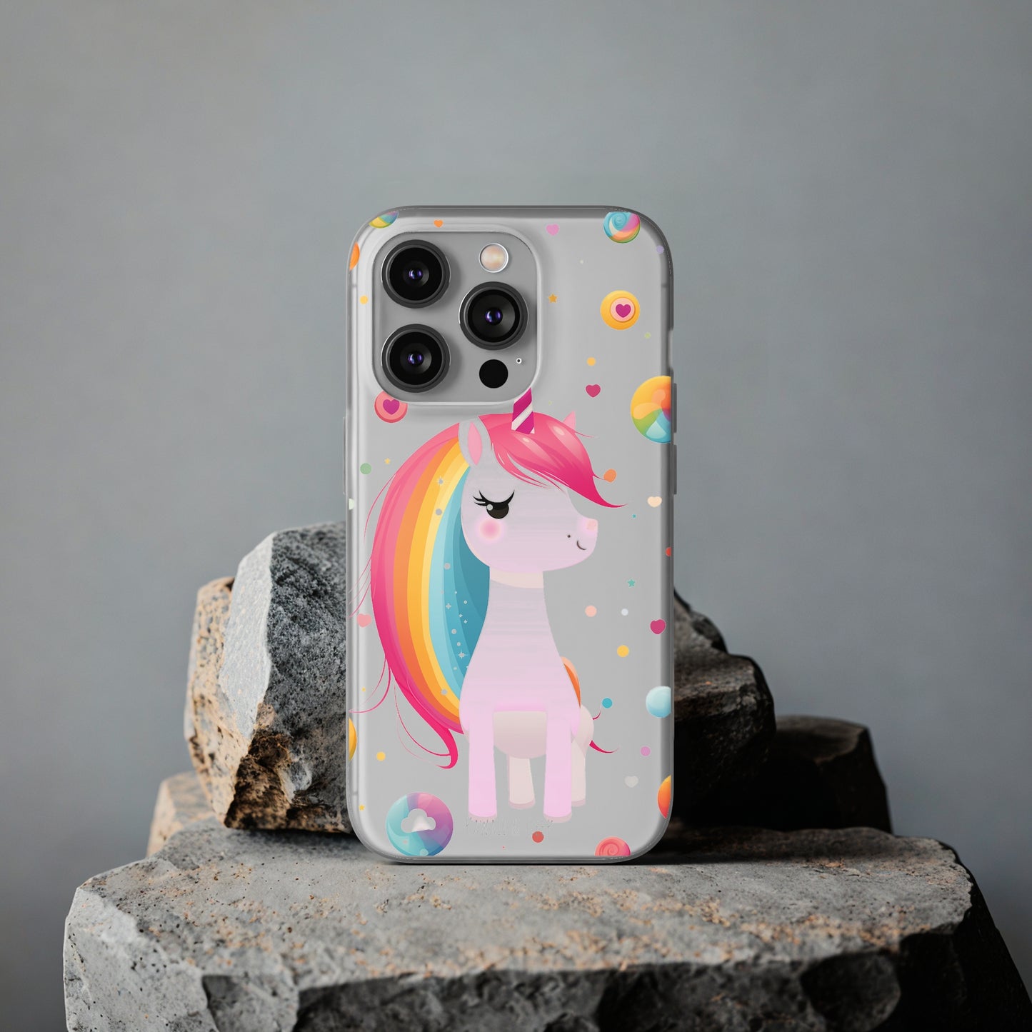 Kawaii Unicorn Flexi Transparent Phone Case