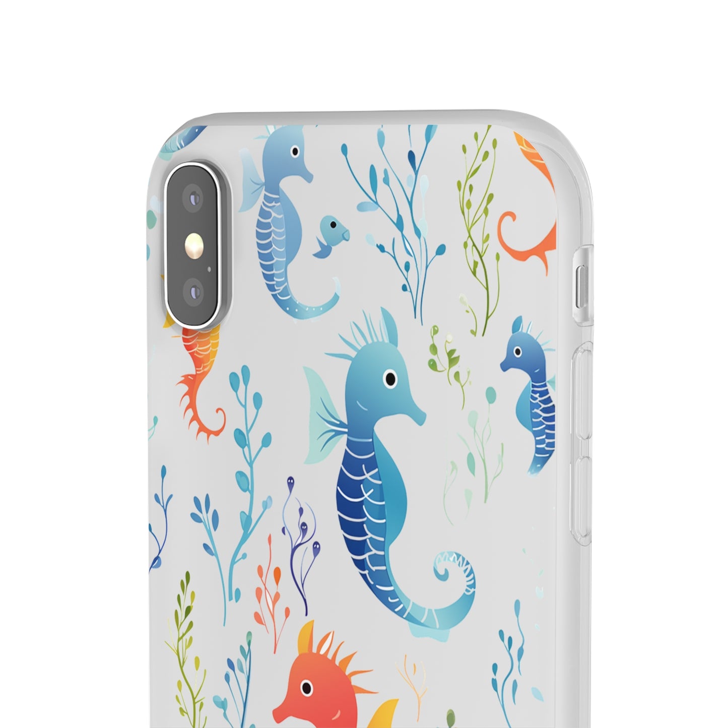 Underwater Seahorse Flexi Transparent phone Case : Dive into Cuteness!