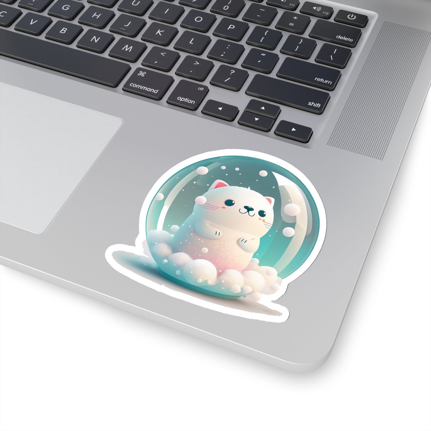 Cute Kitty in a Snowball Sticker - Add Some Winter Charm to Your Tech