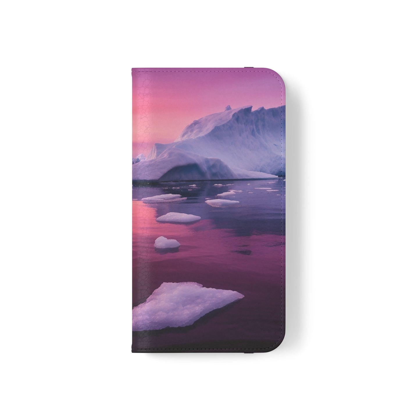 Pinky Arctic Landscape at Sunset Flip Phone Case - Capture the Serenity of Nature on Your Device