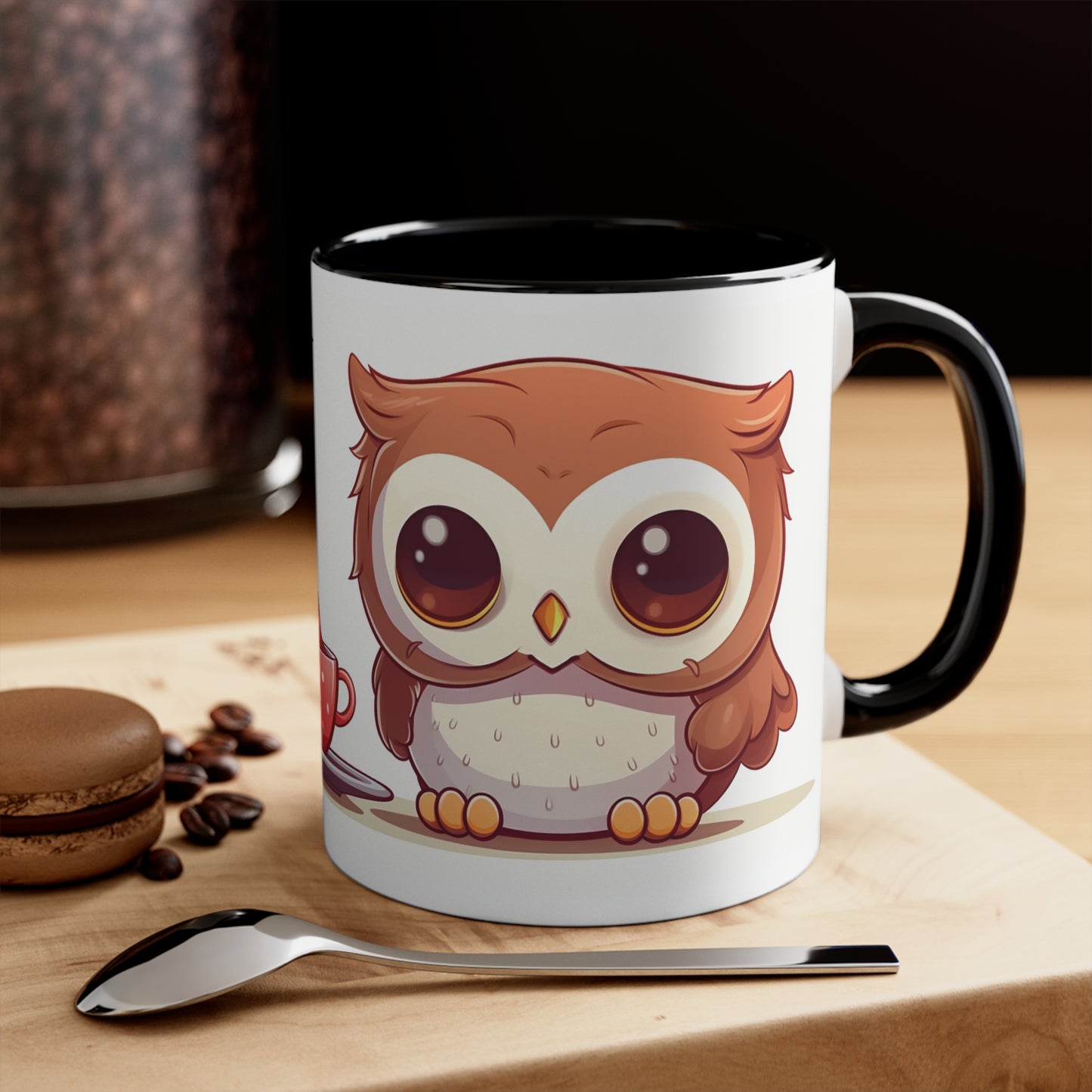 Cute Owl Mug: Tea Time with Strawberries