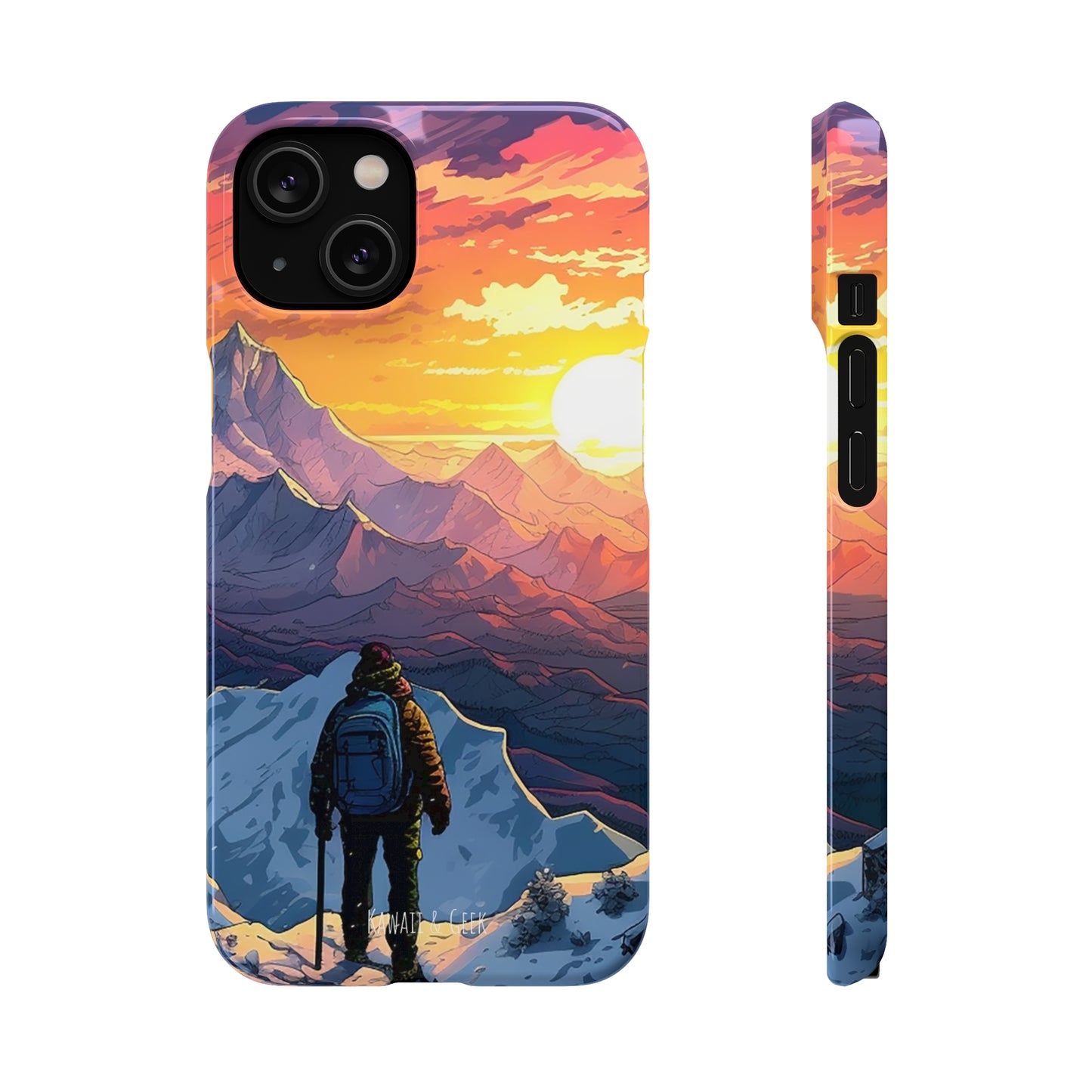 Snowy Mountain Landscape Sunset Phone Case - Embrace the Beauty of Nature on Your Device