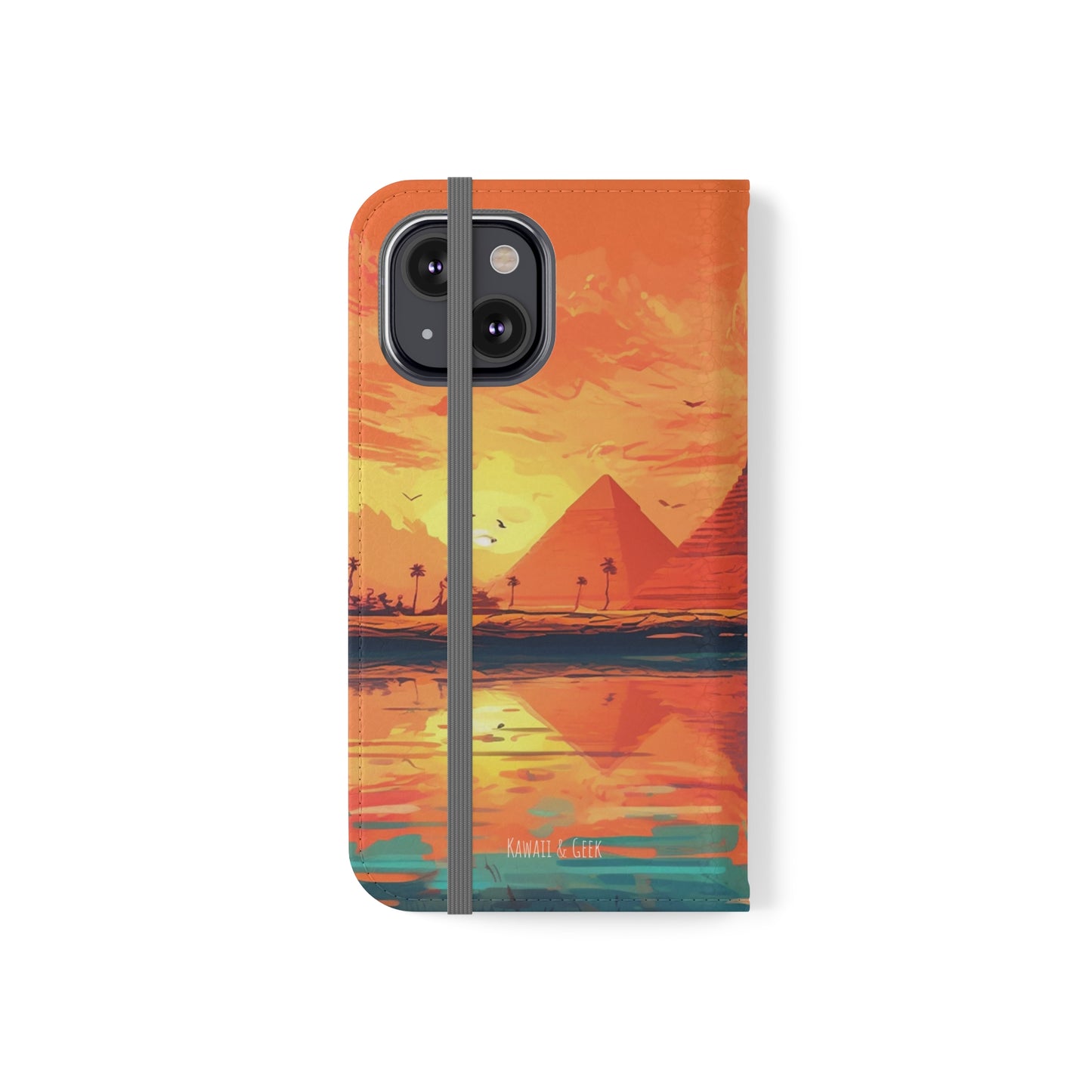 Egyptian Pyramid at Sunset Flip Phone Case - Carry the Mystique of Ancient Egypt with You