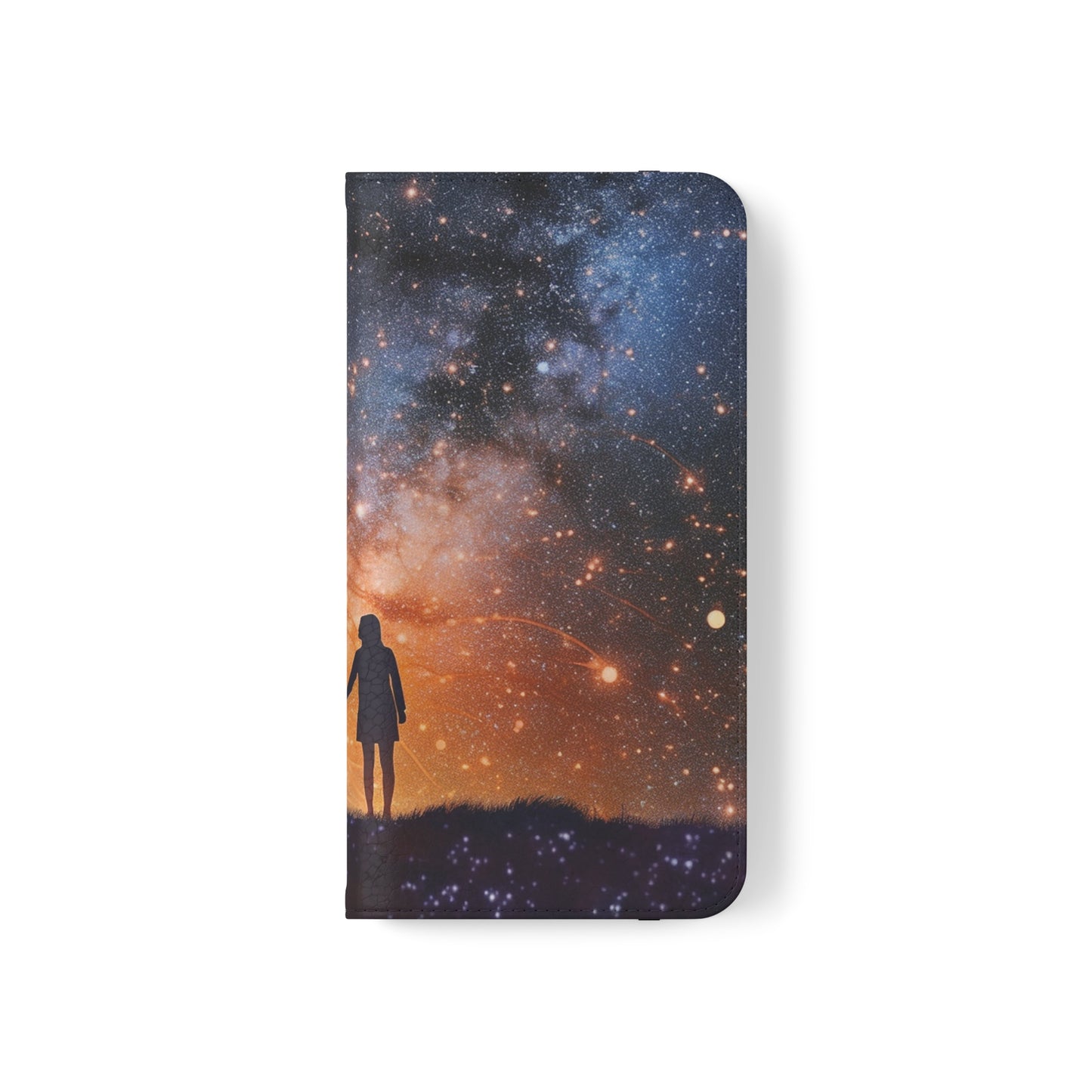 Starry Night Lovers Flip Phone Case - Embrace the Beauty of the Night Sky