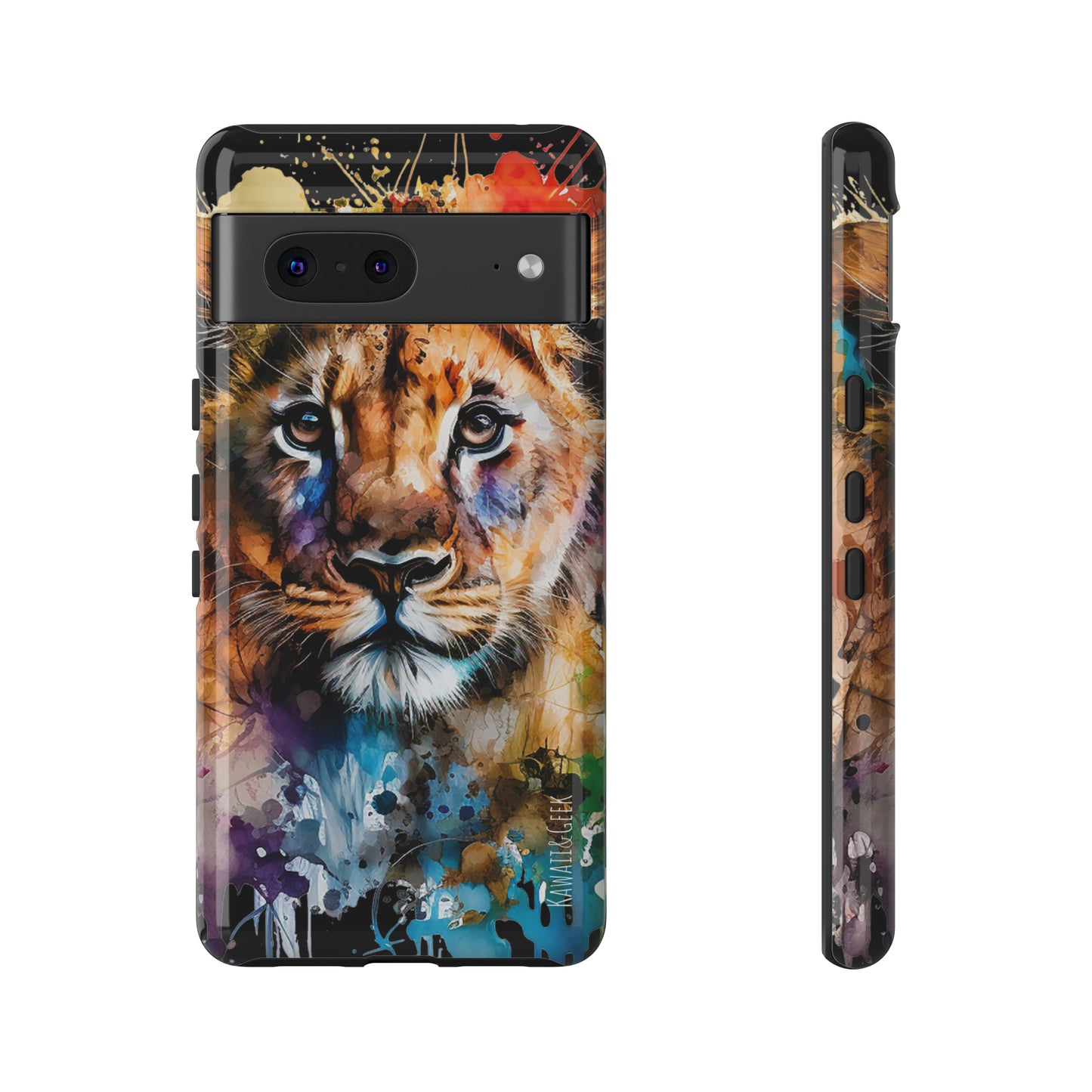 Watercolor Lion Cub Tough Phone Case - iPhone 15 compatible