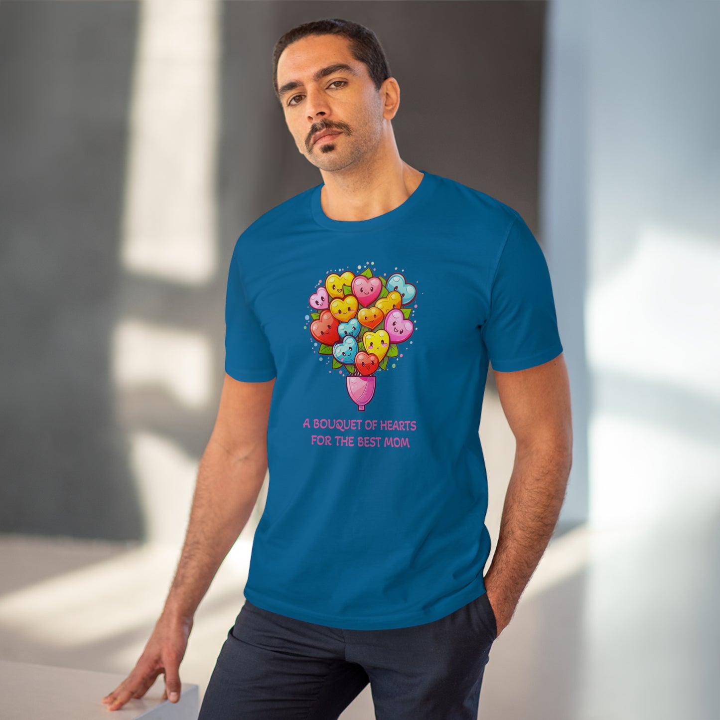 Bouquet of Hearts for the Best Mom" Unisex Eco-Friendly T-Shirt - Celebrate Mother's Day with Style and Sustainability