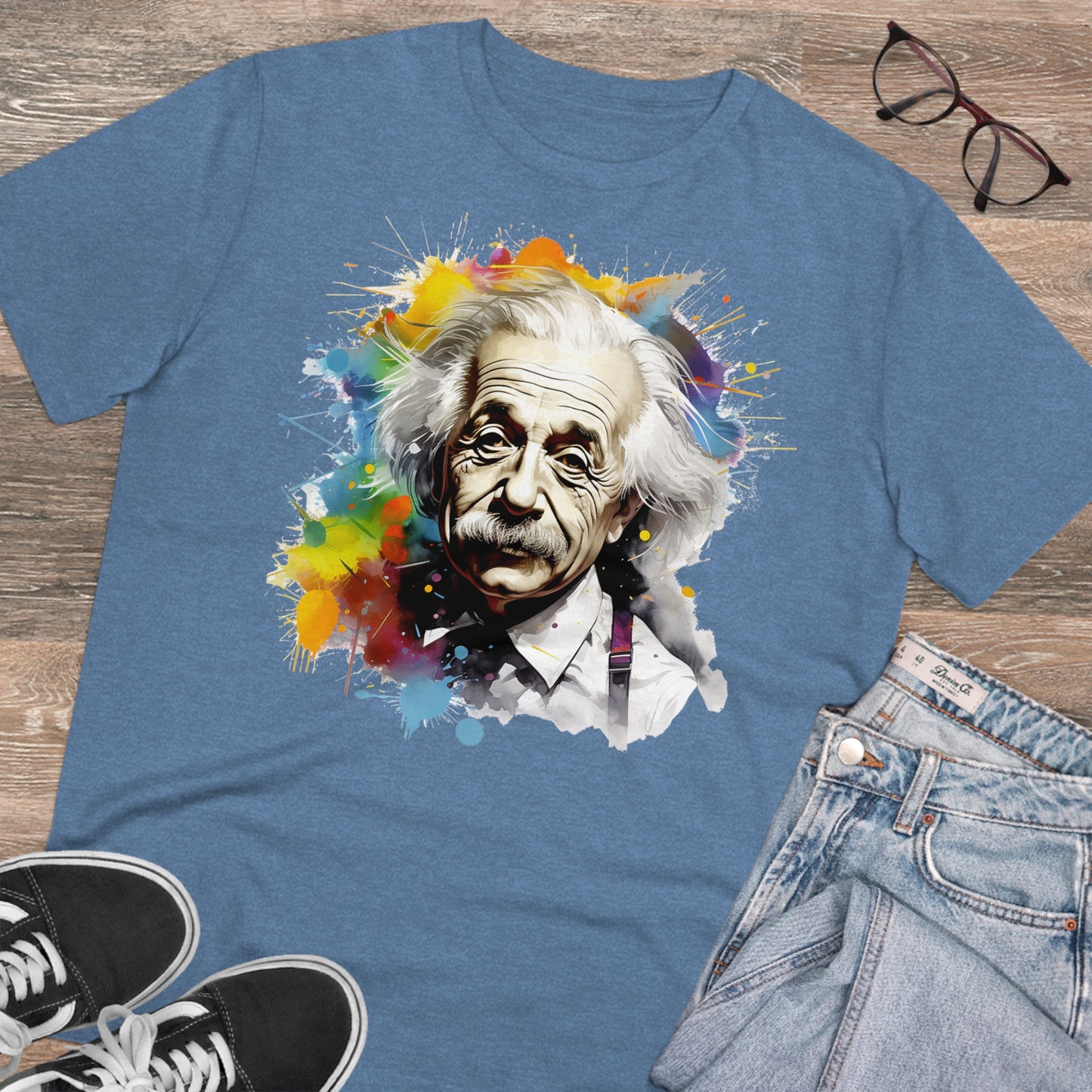 Albert Einstein Eco-friendly T-shirt : Watercolor Essence