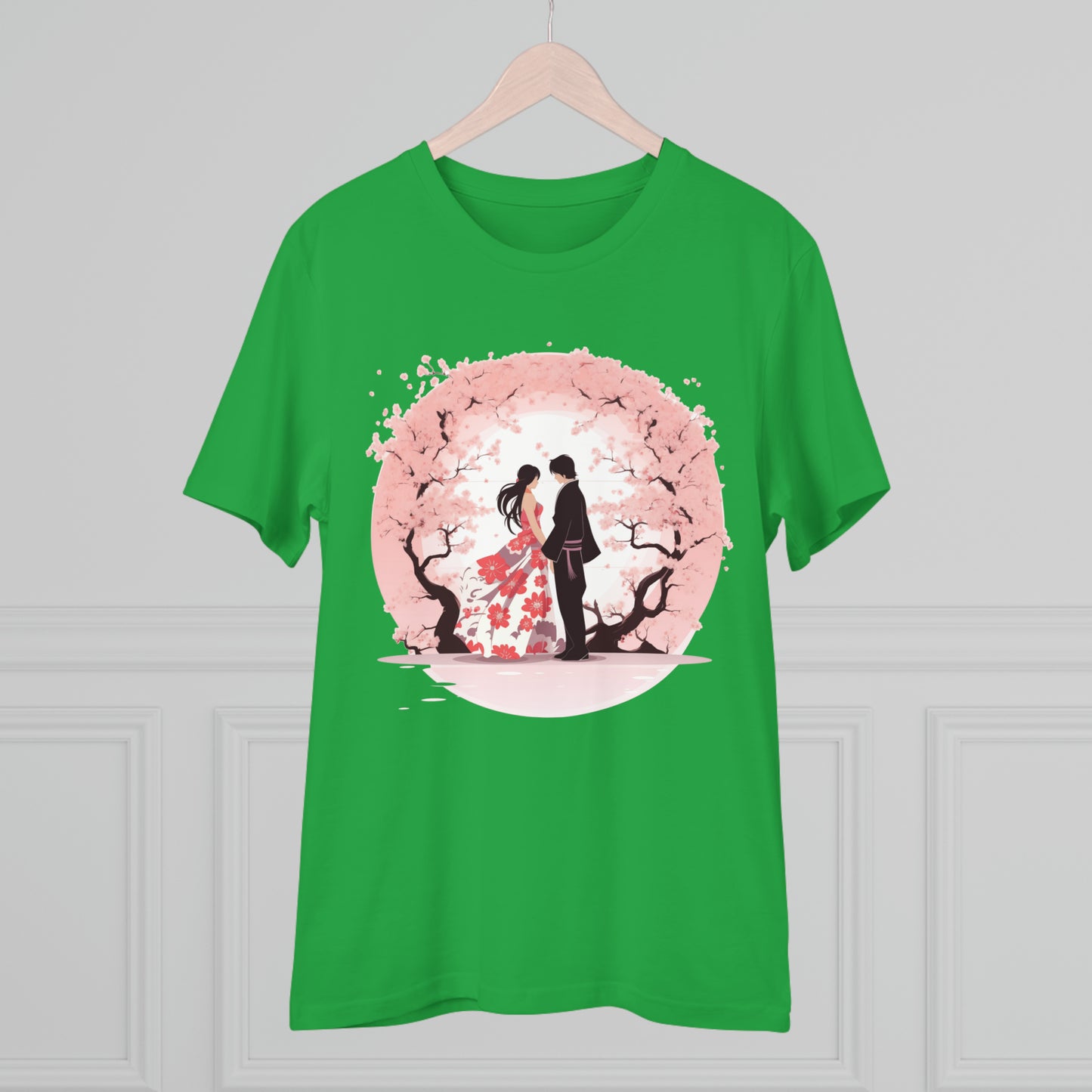 Cherry Blossom Romance T-shirt - Japanese Couple Design - Valentine's Day Special