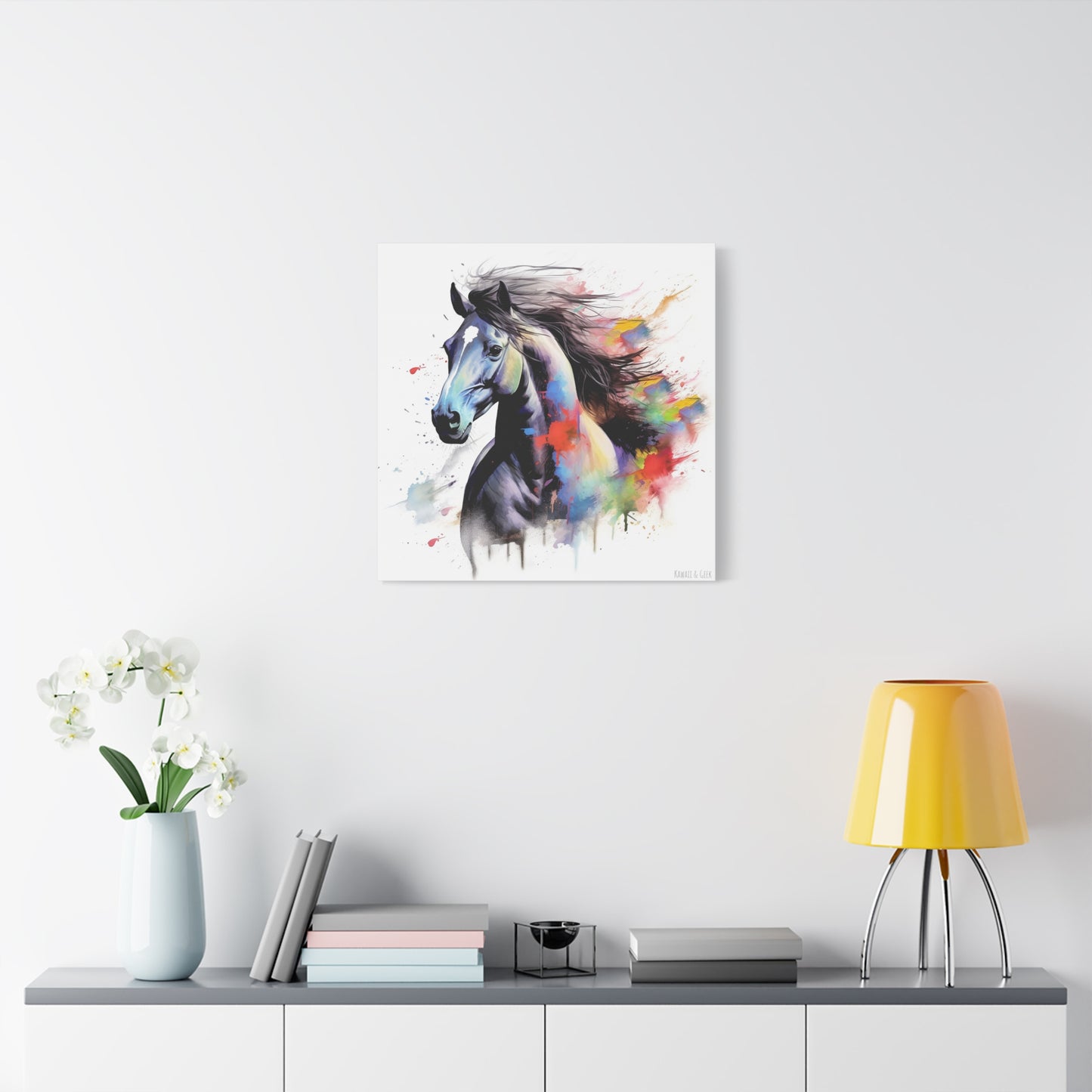 Black horse Canva - Capture the Grace and Beauty of a Majestic Creature