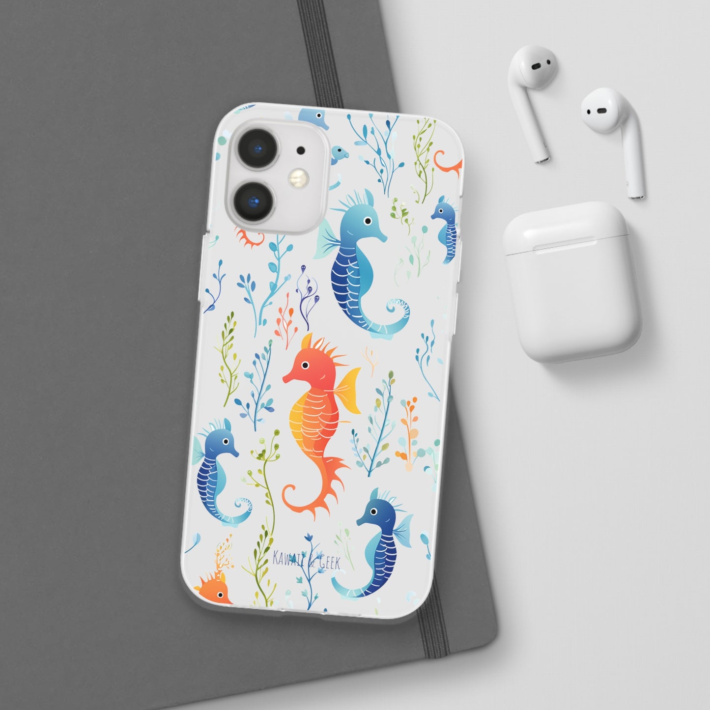 Underwater Seahorse Flexi Transparent phone Case : Dive into Cuteness!