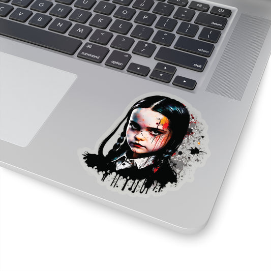 Wednesday Addams Sticker - Add Some Dark and Unique Style to Your Tech