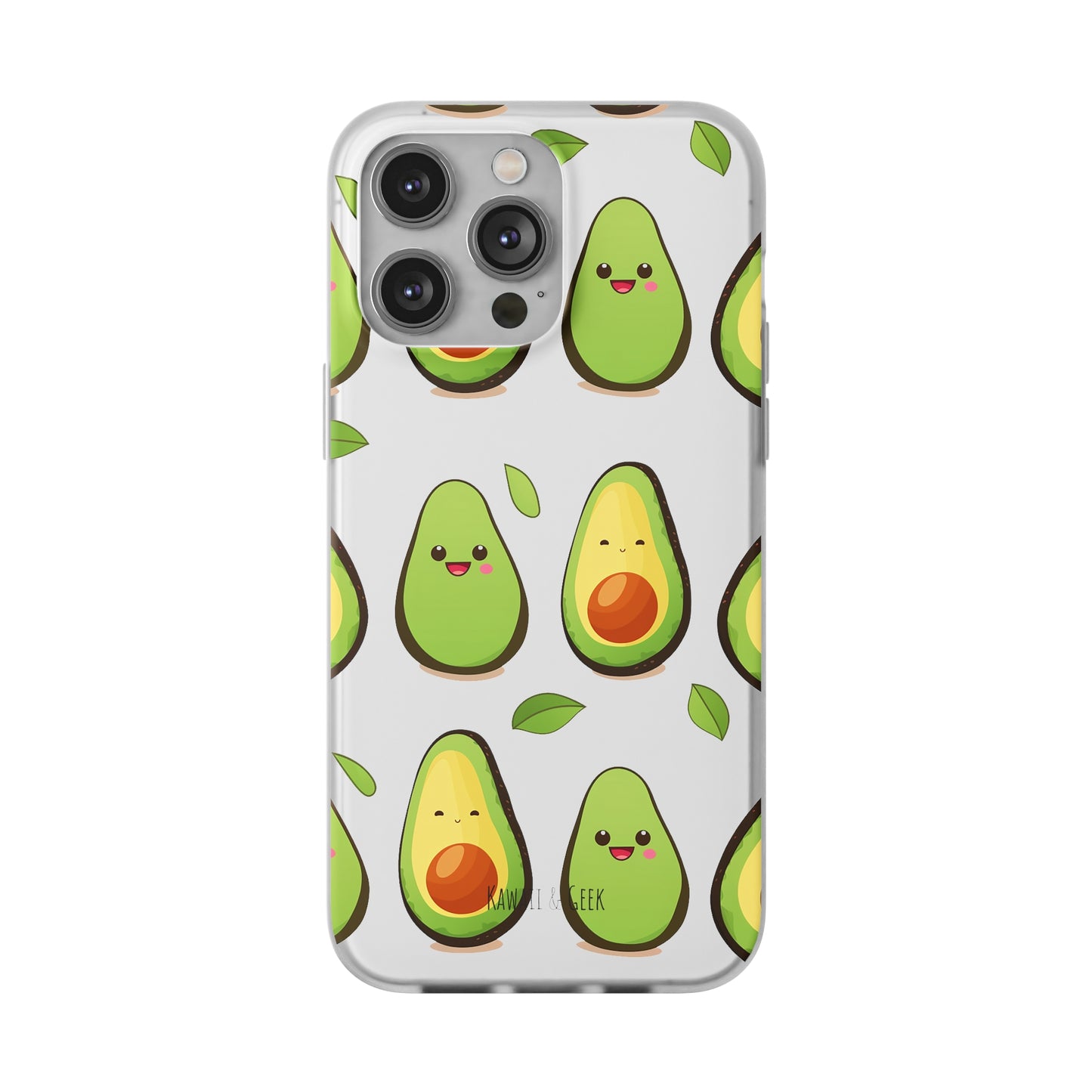 Cute Avocado Transparent Flexi Case: Perfect Blend of Style & Function